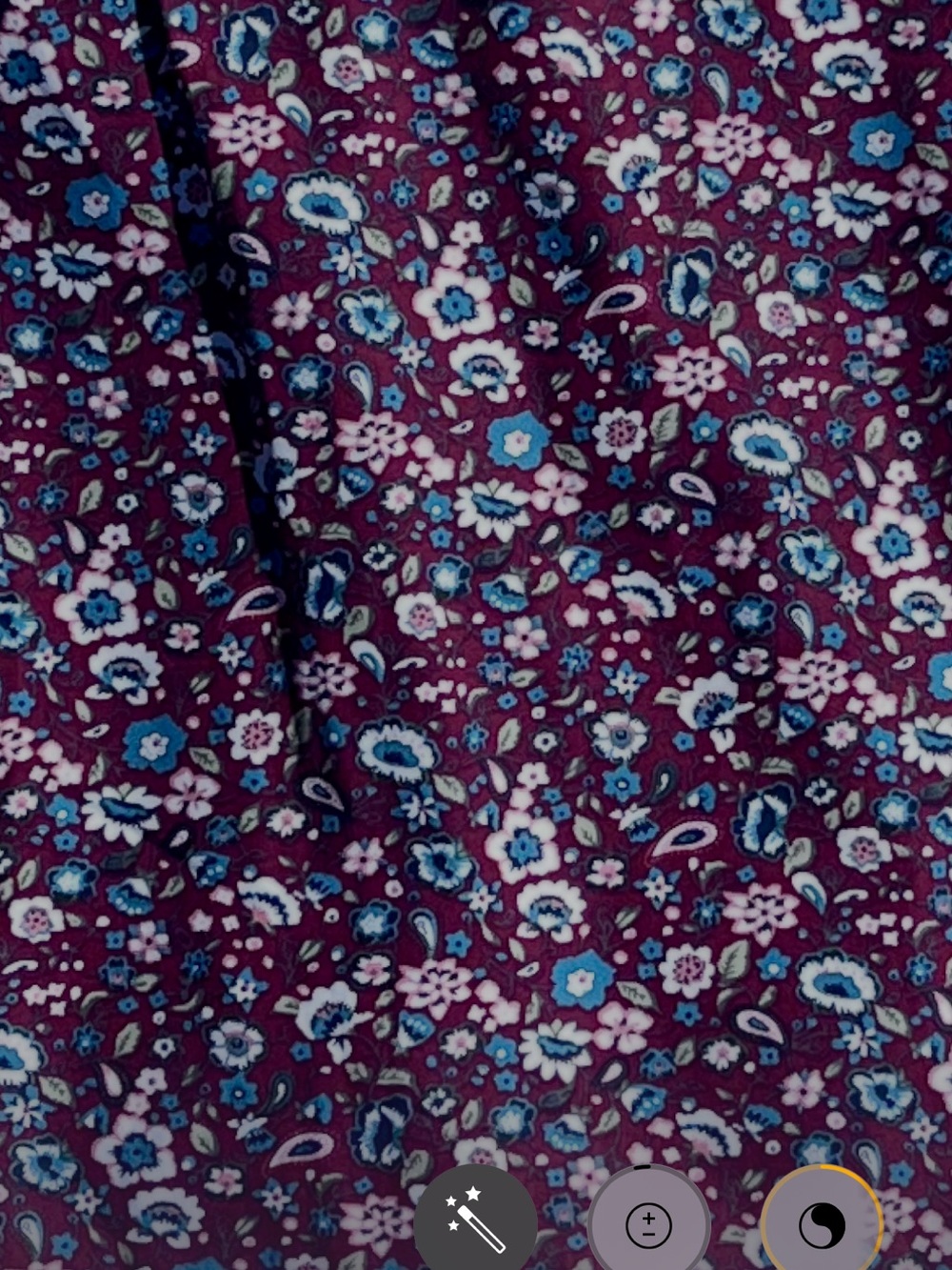Paisley & Gray Burgundy Floral Button-Up Shirt with Light Blue Blossoms - Picture 3 of 3